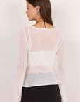 IVY + JACK FILIGREE MESH LONG SLEEVE KNIT TOP
