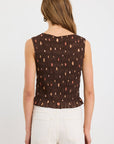 STORIES BE TOLD FORESAKEN MULTI POLKA DOT SHIRRED SLEEVELESS SHELL TOP