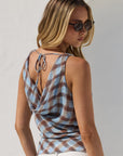 GEORGIA ZOE FRUITFUL GEORGETTE TIE BACK BIAS SLIP TOP