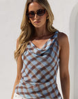 GEORGIA ZOE FRUITFUL GEORGETTE TIE BACK BIAS SLIP TOP