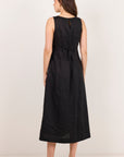 STORIES BE TOLD FUTURE LINEN SLEEVELESS MIDI DRESS