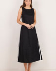 STORIES BE TOLD FUTURE LINEN SLEEVELESS MIDI DRESS
