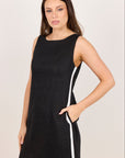 STORIES BE TOLD FUTURE LINEN SLEEVELESS MIDI DRESS