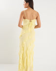 GEORGIA ZOE GALORE BUTTER BIAS RUFFLE SLIP MAXI DRESS