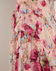 GEORGIA ZOE GALORE PAINTED ROSES BIAS MAXI SLIP DRESS