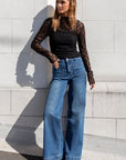 AMONG THE BRAVE ZOEY REGULAR HIGH RISE WIDE LEG JEAN