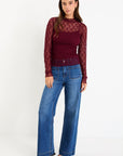 AMONG THE BRAVE GIVING LACE LONG SLEEVE TOP