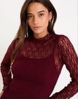 AMONG THE BRAVE GIVING LACE LONG SLEEVE TOP