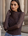 AMONG THE BRAVE GIVING LACE LS TOP