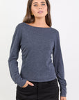 AMONG THE BRAVE GROOVE LONGSLEEVE KNIT TOP