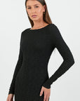 AMONG THE BRAVE HABITAT STRETCH LACE KNIT LONG SLEEVED MAXI DRESS