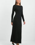 AMONG THE BRAVE HABITAT STRETCH LACE KNIT LONG SLEEVED MAXI DRESS