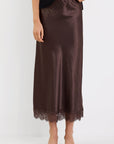 GEORGIA ZOE MARGARITA SATIN LACE BIAS MAXI SKIRT