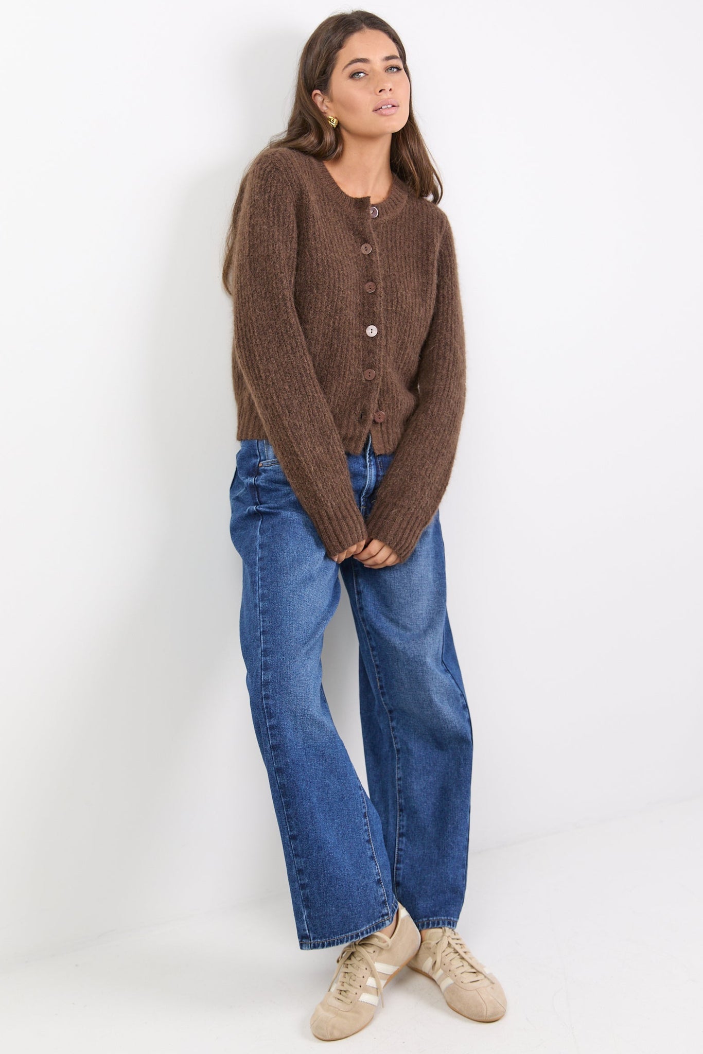 IVY + JACK HIGHLIGHT MOHAIR BLEND CREWNECK CARDIGAN