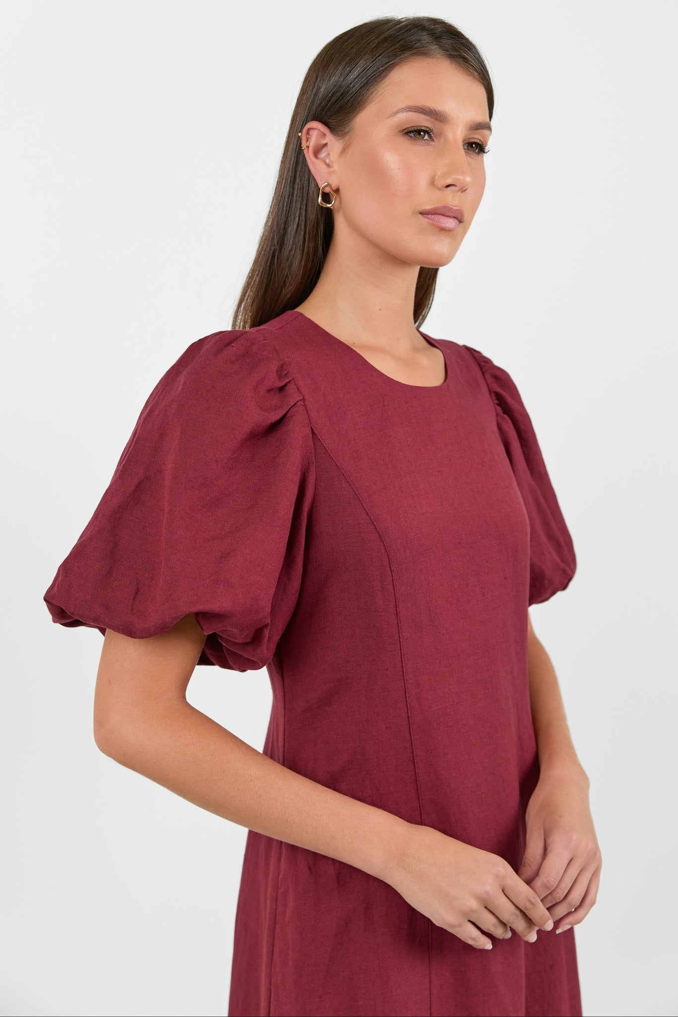 RE:UNION INDULGENT PUFF SLEEVE RELAXED MAXI DRESS