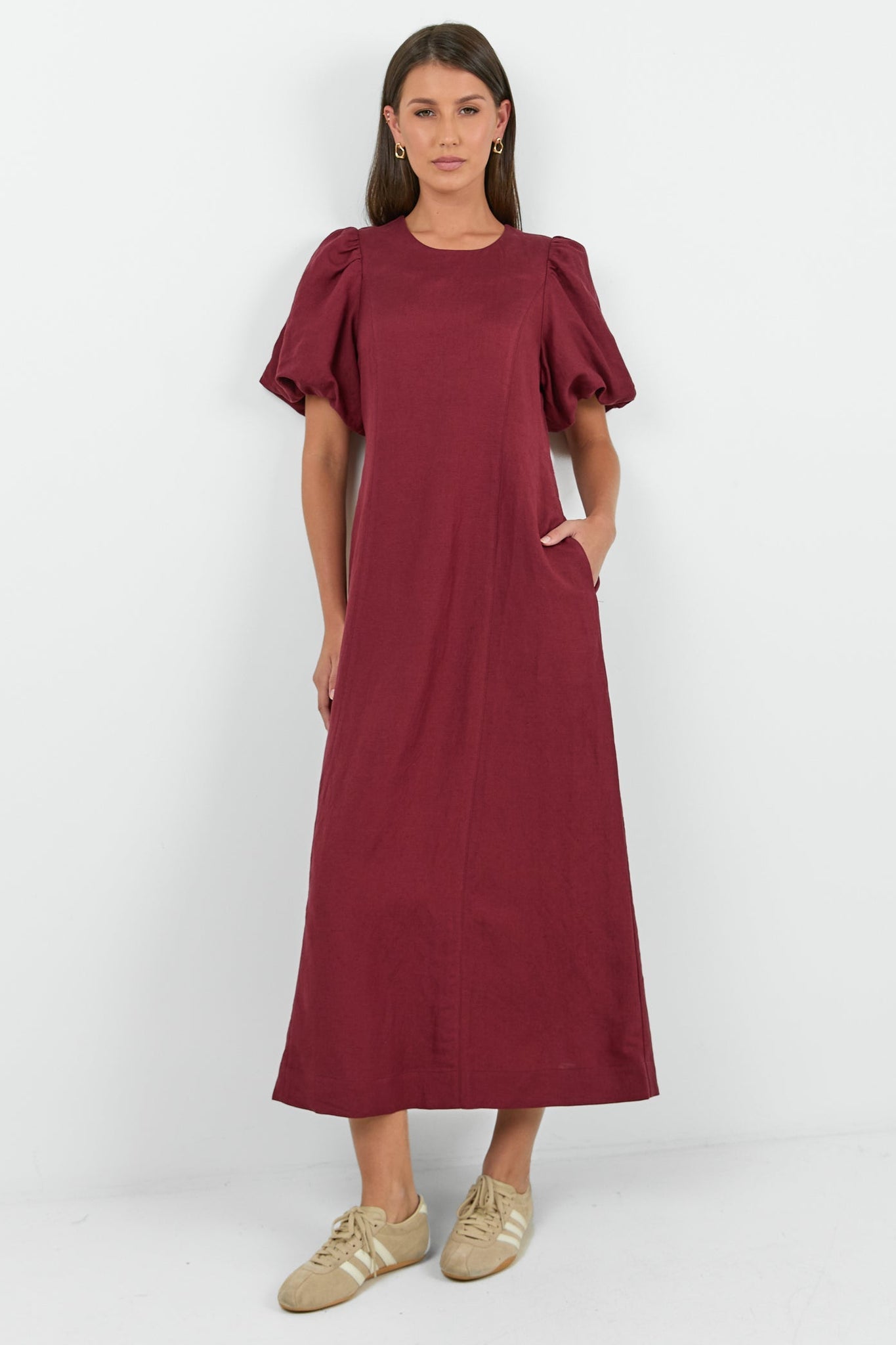 RE:UNION INDULGENT PUFF SLEEVE RELAXED MAXI DRESS