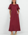 RE:UNION INDULGENT PUFF SLEEVE RELAXED MAXI DRESS