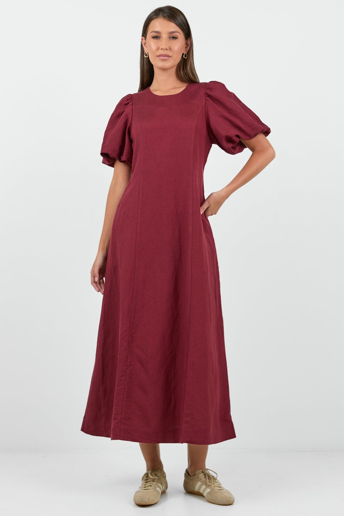 RE:UNION INDULGENT PUFF SLEEVE RELAXED MAXI DRESS