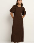 RE:UNION INDULGENT PUFF SLEEVE RELAXED MIDI DRESS