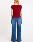 IVY + JACK INNOVATE CHERRY RED BOATNECK SLEEVELESS KNIT TOP