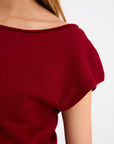 IVY + JACK INNOVATE CHERRY RED BOATNECK SLEEVELESS KNIT TOP