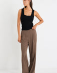 AMONG THE BRAVE INSTINCTIVE TWILL WIDE LEG ELASTIC BACK PANT