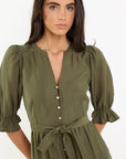 BY ROSA. IRRESISTIBLESS BUTTON FRONT MAXI DRESS