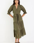 BY ROSA. IRRESISTIBLESS BUTTON FRONT MAXI DRESS