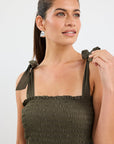 IVY + JACK ISABELLA COTTON POPLIN STRAPPY TIERED MAXI DRESS