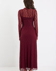 AMONG THE BRAVE KEEPSAKE LACE LONGLSEEVE MAXI DRESS