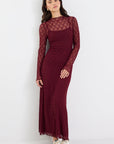 AMONG THE BRAVE KEEPSAKE LACE LONGLSEEVE MAXI DRESS