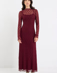 AMONG THE BRAVE KEEPSAKE LACE LONGLSEEVE MAXI DRESS