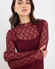 AMONG THE BRAVE KEEPSAKE LACE LONGLSEEVE MAXI DRESS
