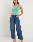 IVY + JACK LONELY GREEN STRIPED SHELL TOP