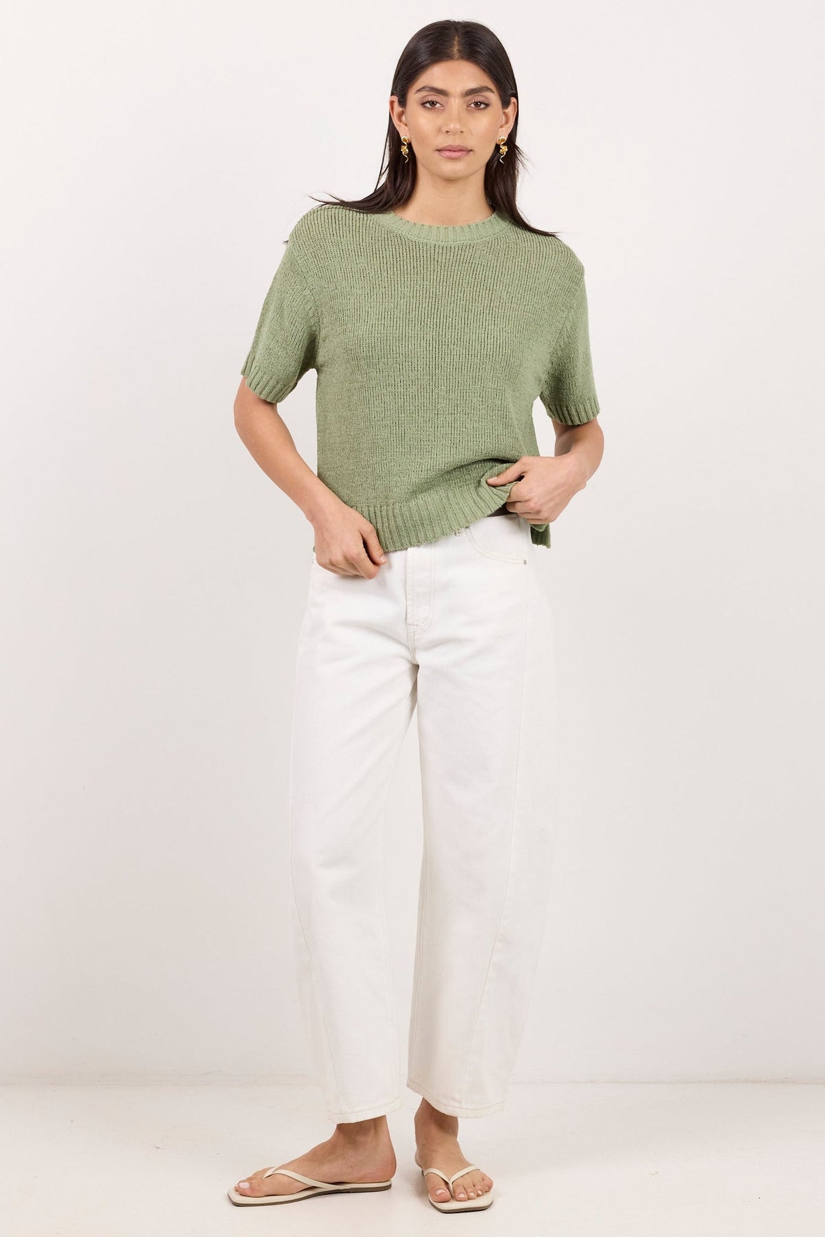 BY ROSA. LOVEABLE TAPE YARN KNIT TEE