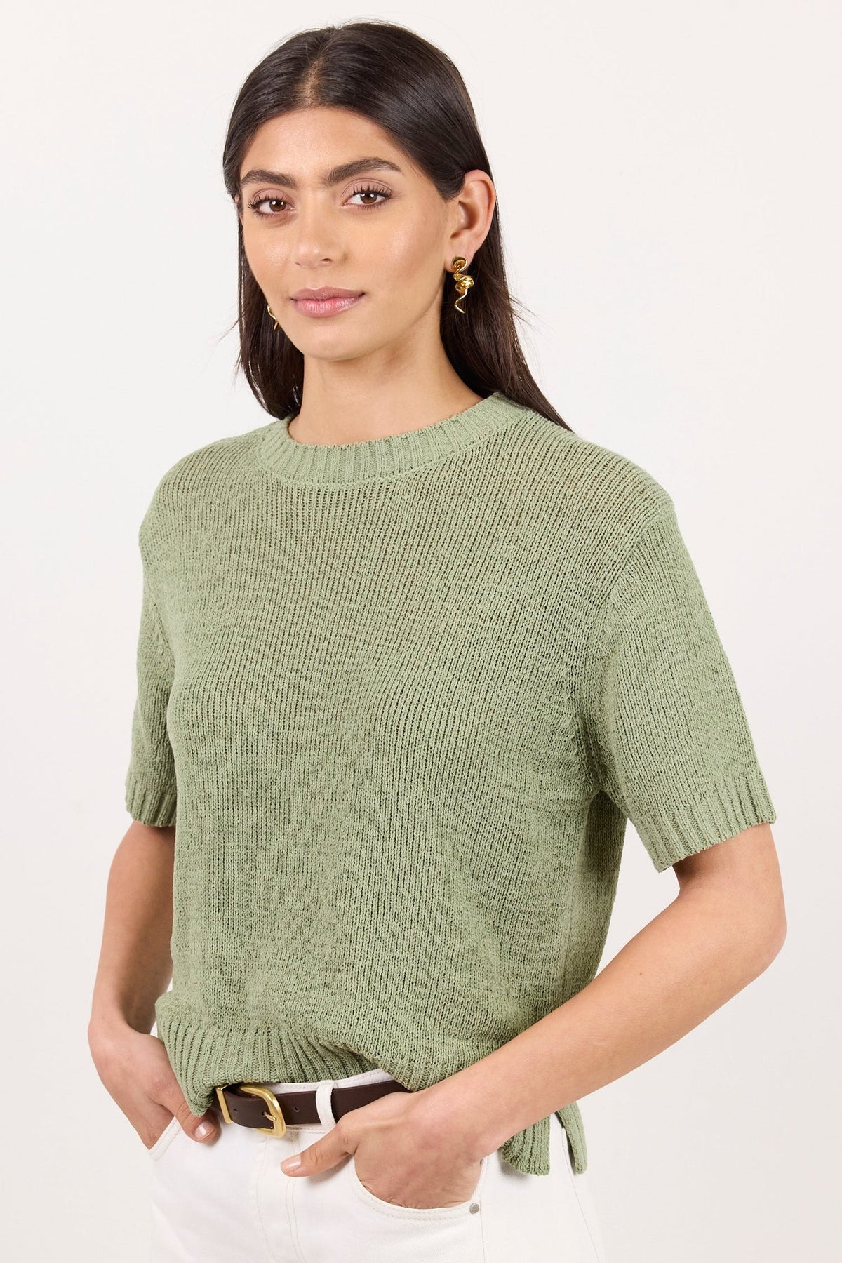 BY ROSA. LOVEABLE TAPE YARN KNIT TEE