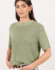 BY ROSA. LOVEABLE TAPE YARN KNIT TEE