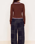 MINK PINK RHEA RUFFLE POLO KNIT TOP