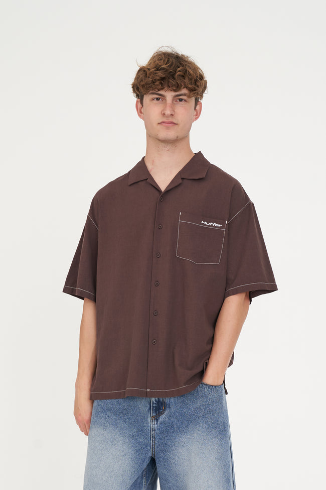 HUFFER HAVANA STITCHED BOX SHIRT