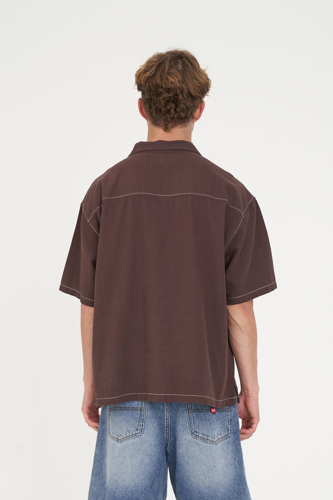 HUFFER HAVANA STITCHED BOX SHIRT
