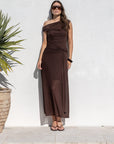 GEORGIA ZOE MONARCH MESH OFF SHOULDER MAXI DRESS