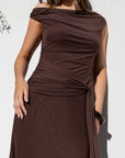 GEORGIA ZOE MONARCH MESH OFF SHOULDER MAXI DRESS