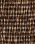 RE:UNION NEST GINGHAM SHORT SLEEVE SHIRRED BODICE MIDI DRESS