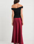BY ROSA. PRESERVE SATIN FLOATY BIAS MIDI SKIRT