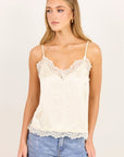 STORIES BE TOLD NOCTURNE SATIN LACE TRIM CAMI