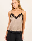 STORIES BE TOLD NOCTURNE SATIN LACE TRIM CAMI