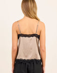 STORIES BE TOLD NOCTURNE SATIN LACE TRIM CAMI