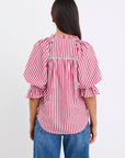 IVY + JACK NOETIC ERD STIPE SHORT SLEEVE BLOUSE