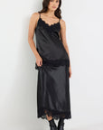 GEORGIA ZOE NOIR SATIN LACE TRIM CAMI