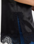 GEORGIA ZOE NOIR SATIN LACE TRIM CAMI